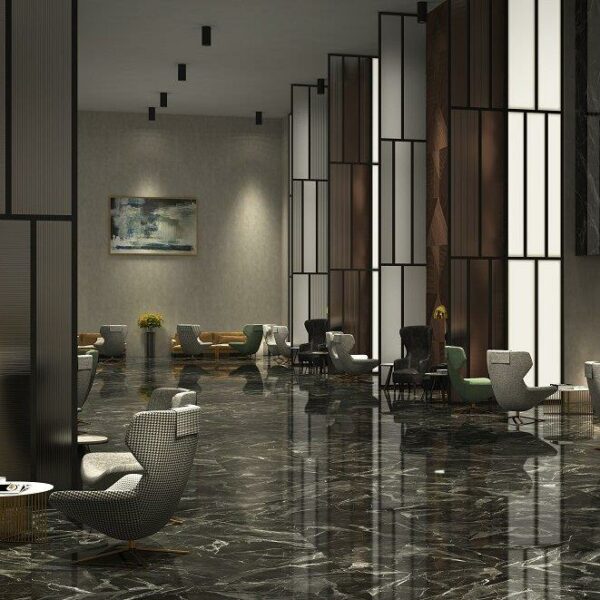 Vloer-/wandtegel marmerlook Nero Marquina XXL 60x120