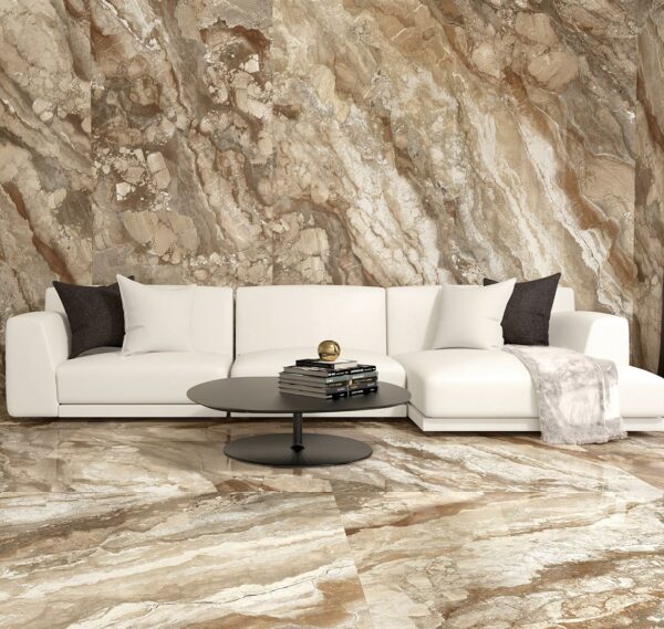 Marmerlook 120x120 desert stone brown - Afbeelding 2