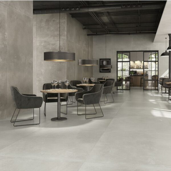 Vloer-/wandtegel betonlook grijsbeige XXL 120x120
