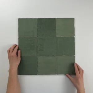 Moos Groen glans handvorm | 13x13